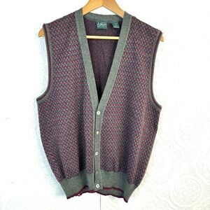 Vintage Medium Maglificio Florence Made in Italy Vest 100% Wool Knit Button Up